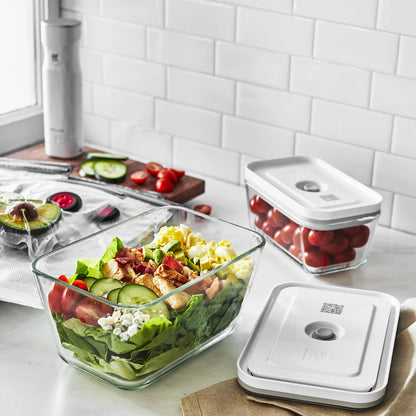 ZWILLING Fresh & Save 7-pc Vacuum Sealer Machine Starter Set, Sous Vide Bags, Meal prep, Airtight Food Containers Glass