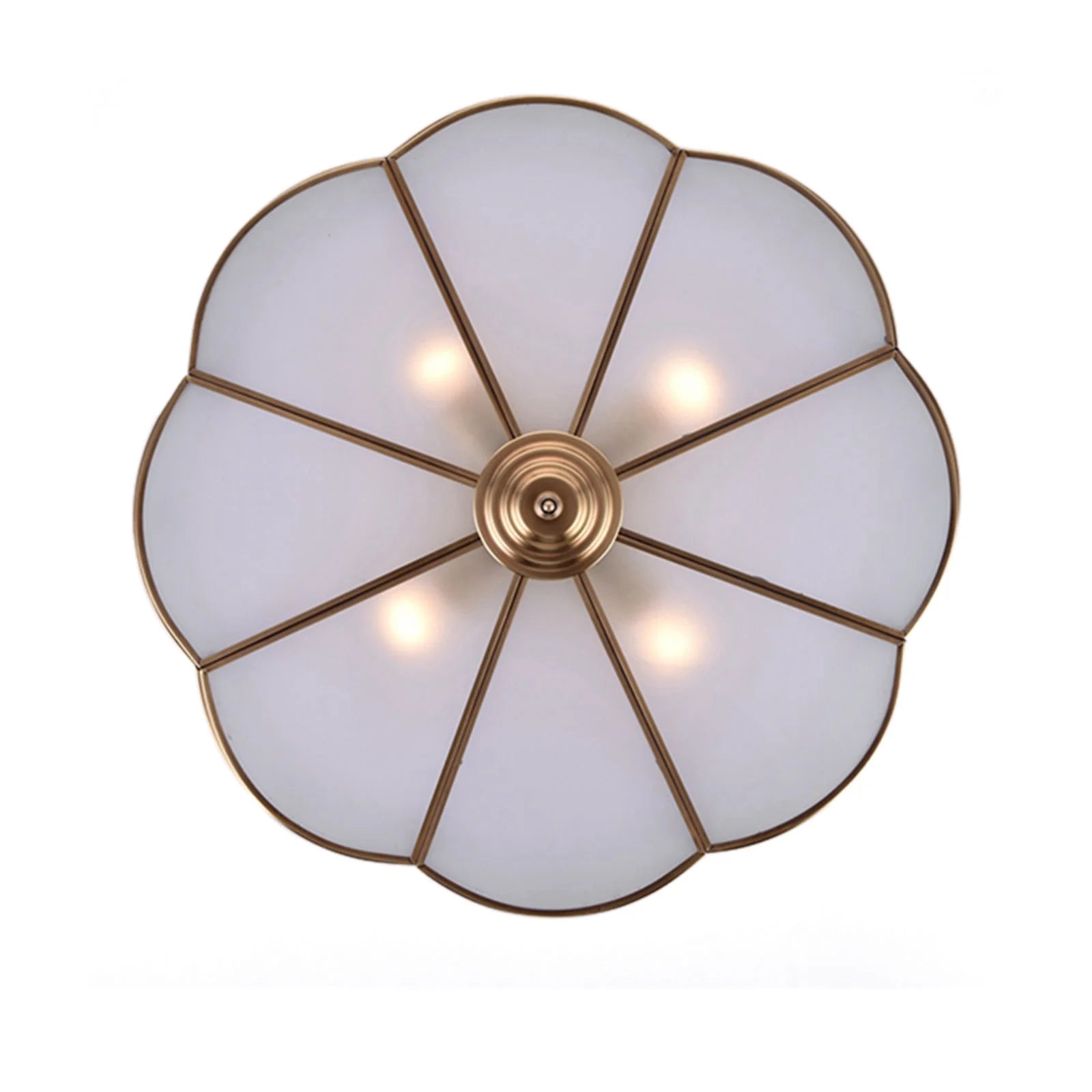 Miumaeov Semi Flush Mount Ceiling Light Fixture 4-Light White Drum Glass Boho Decor Bedroom Kitchen Dining Living Room Entry Foyer Hallway W 18'' X H12''