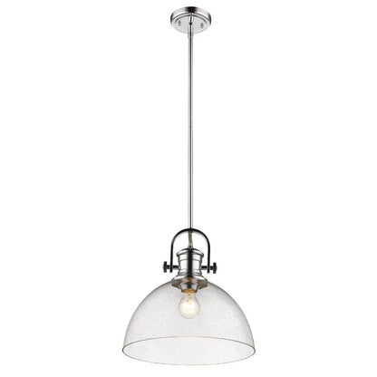 Hines 1 Light Pendant in Chrome with Seeded Glass