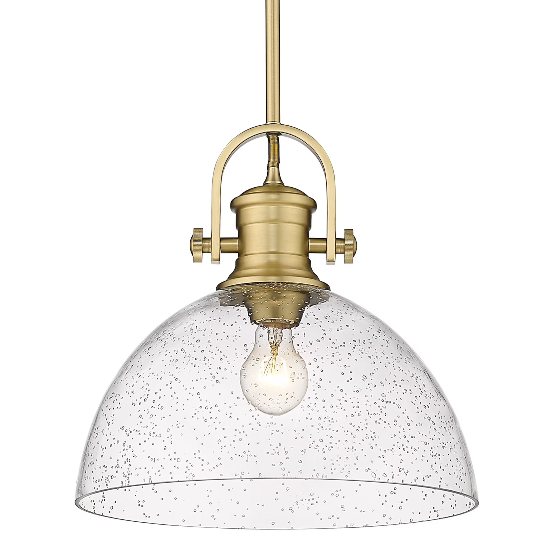 Hines 1 Light Pendant in Chrome with Seeded Glass