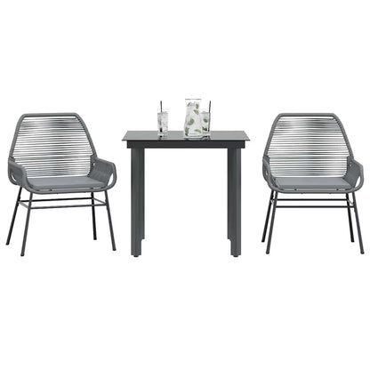 vidaXL 7 Piece Patio Dining Set with Cushions Black Poly Rattan Glass