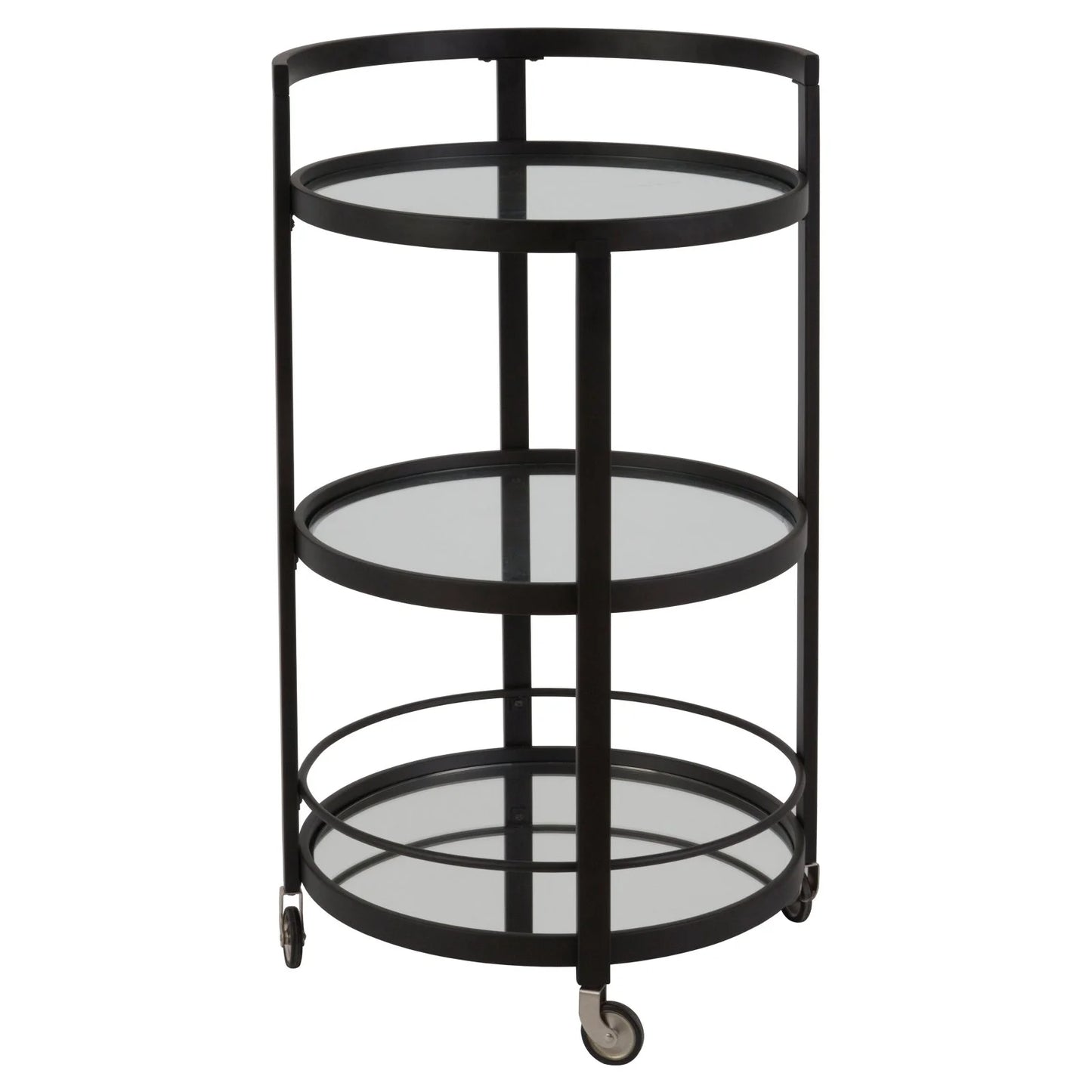 Evelyn& Zoe 21" Blackened Bronze Metal/Glass Bar Cart