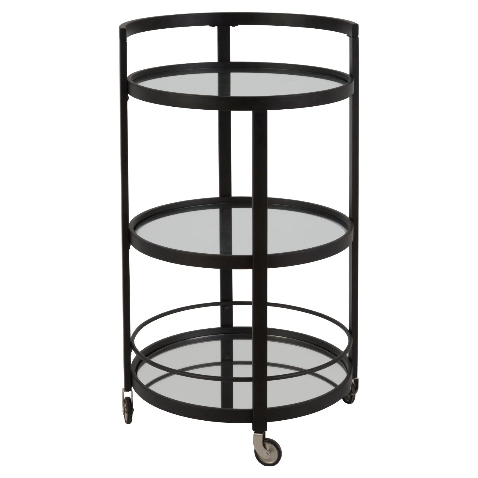 Evelyn& Zoe 21" Blackened Bronze Metal/Glass Bar Cart