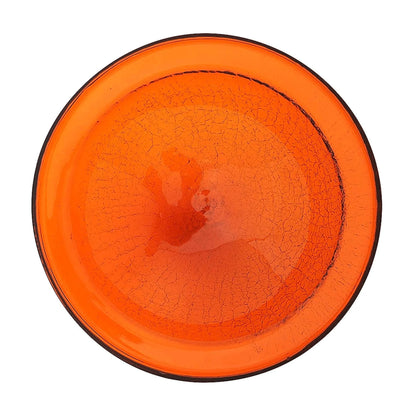 Achla Designs Hand Blown Crackle Glass Garden Birdbath w/Tripod, Mandarin