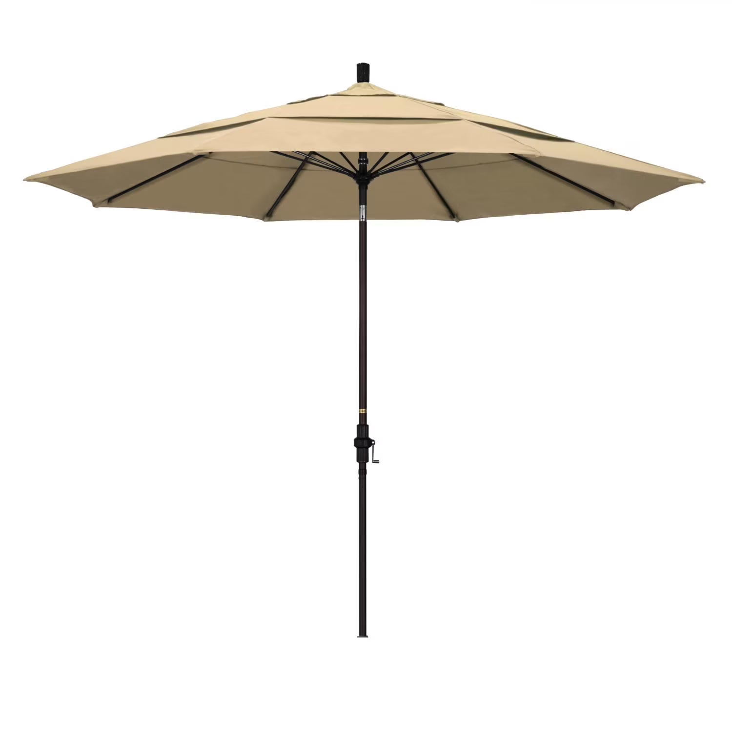 California Umbrella Sun Master Series Patio Market Umbrella in Olefin with Aluminum Pole Fiberglass Ribs Collar Tilt Crank Lift