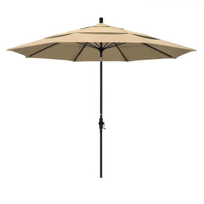 California Umbrella Sun Master Series Patio Market Umbrella in Olefin with Aluminum Pole Fiberglass Ribs Collar Tilt Crank Lift