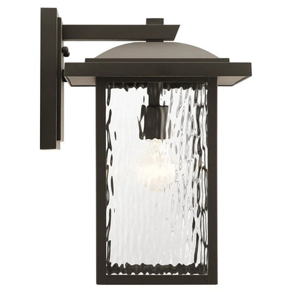 Kichler Capanna 16" 1 Light Olde Bronze Outdoor Wall Sconce with Clear Water Glass