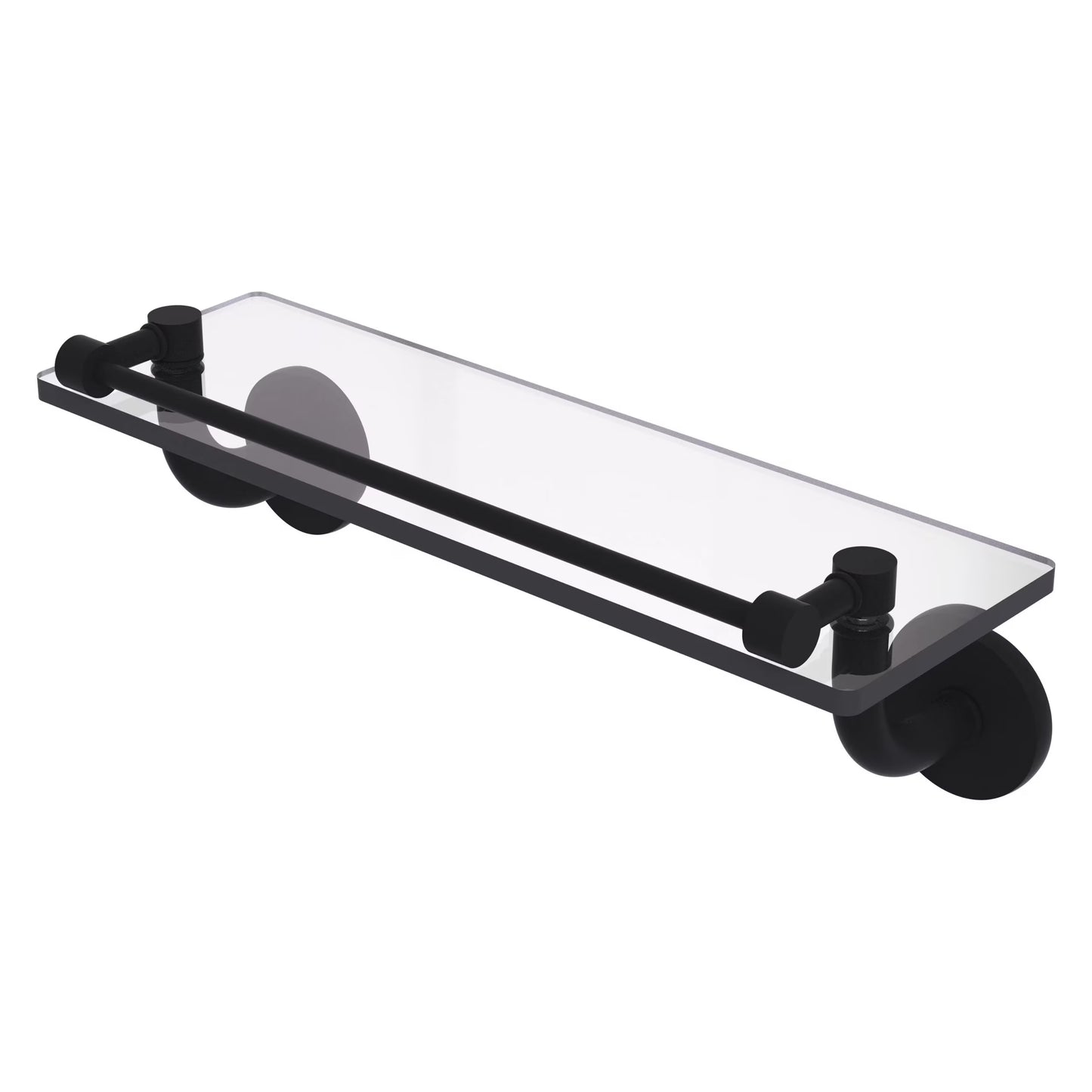 Remi Collection 22 Inch Glass Vanity Shelf with Gallery Rail