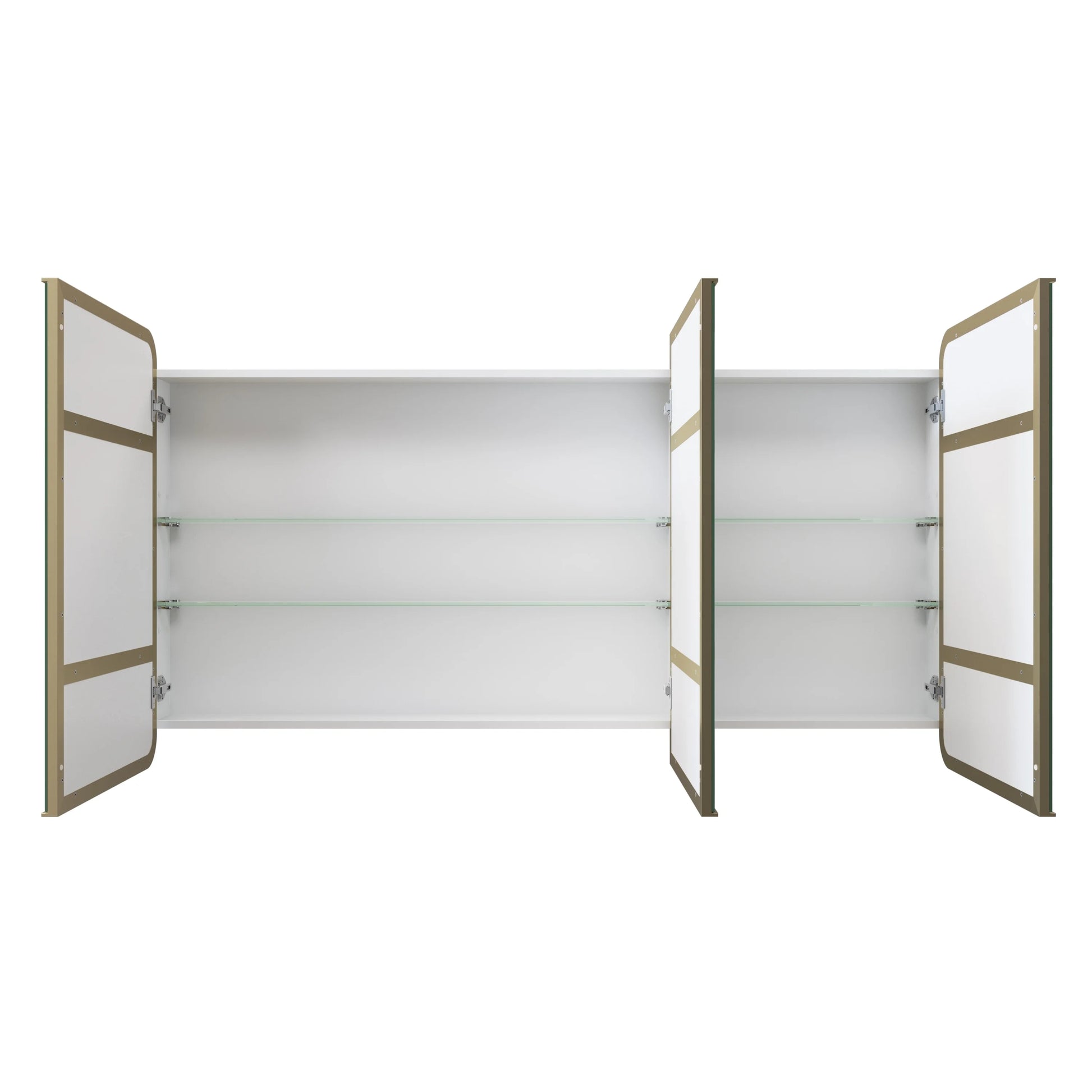 Glass Warehouse Stainless Steel Square Medicine Cabinet Satin Brass