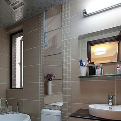 Jikolililili 6Pcs Mirror Tiles Glass Full Length Wall, Frameless Full Body Mirror Tiles for Bedroom, Full Length Mirror Wall Mounted for Home Gym, Door
