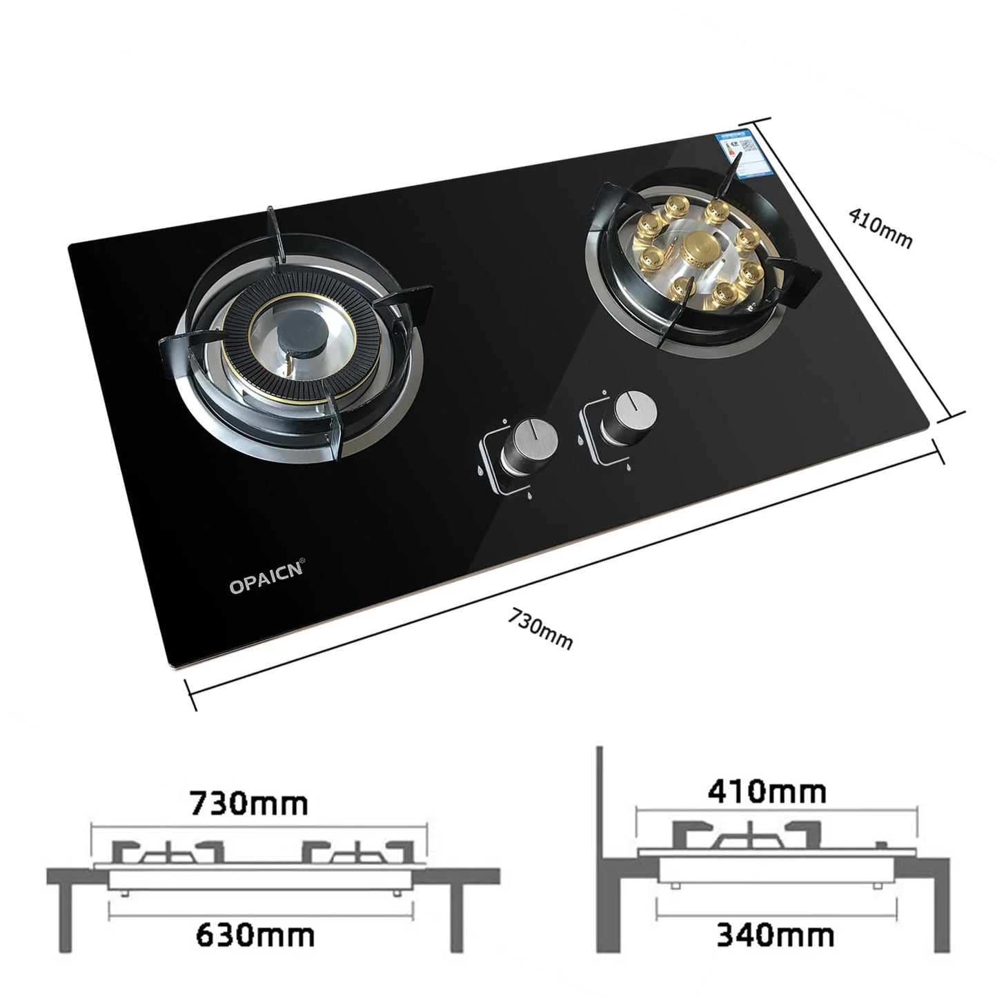 Wobythan 2 Burners Camp Stove Portable Gas Stove Tempered Glass Outdoor/Indoor Kitchen Cooktop