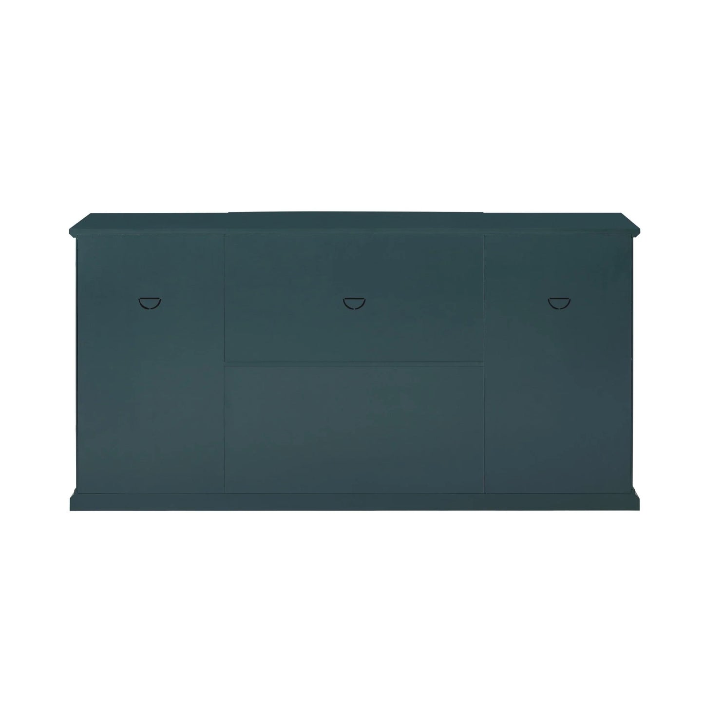 Walker Edison Classic Tiered-Front Trellis Glass Door Sideboard/TV Stand for TVs up to 65", Dark Teal