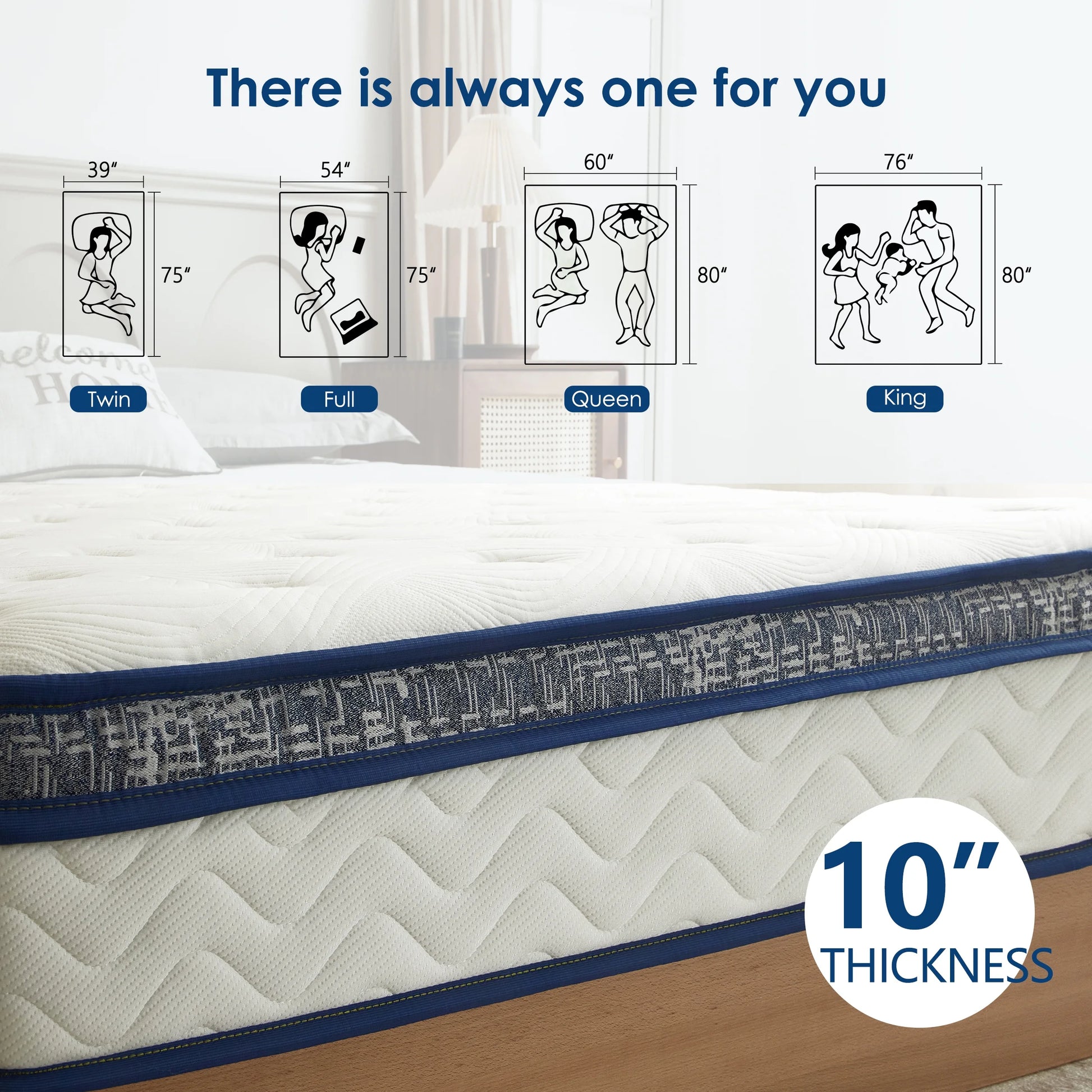 Soges Twin Size 10 Inch Hypoallergenic Hybrid Mattress, Breathable Medium Firm Mattress, Fiberglass Free Cooling Mattress, Individual Pocket Spring Mattress, Mattress in A Box, CertiPUR-US