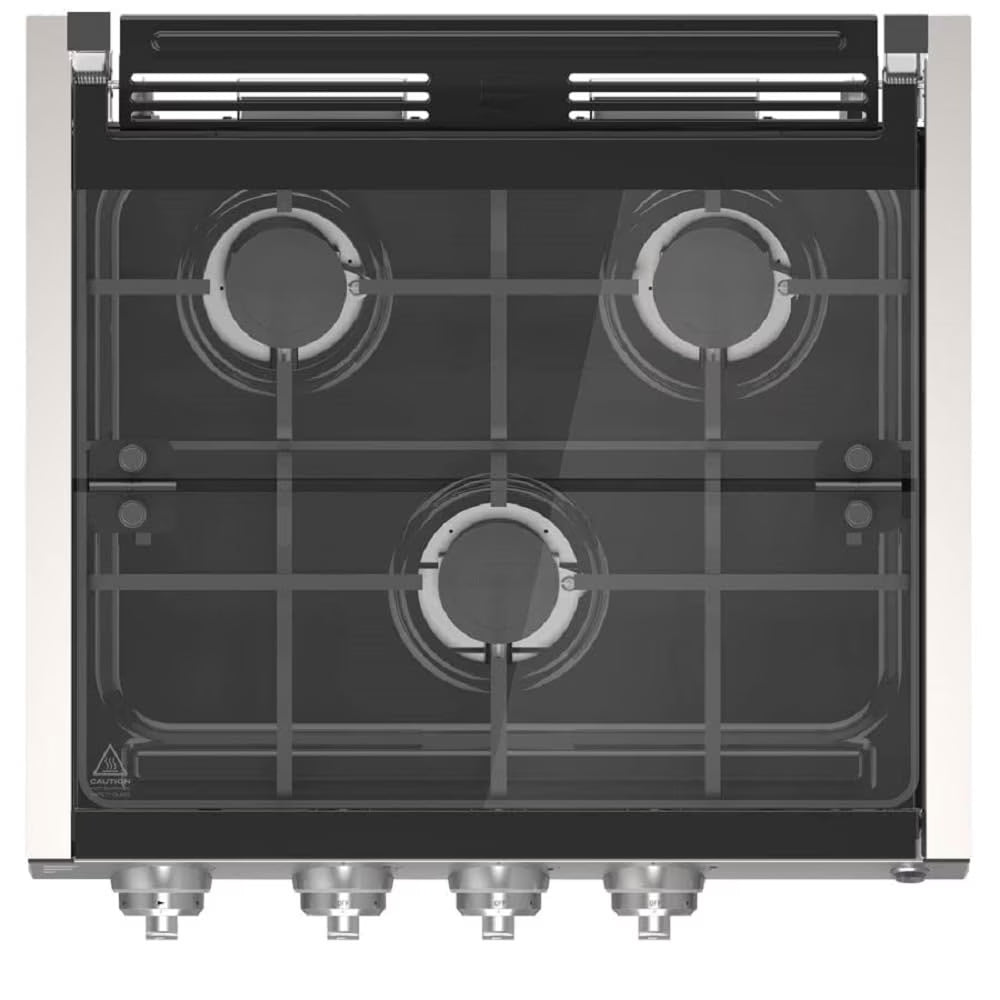Furrion 2021123893 Slide-In 3 Burner Gas RV Cooktop with Glass Cover - 20", Stainless Steel