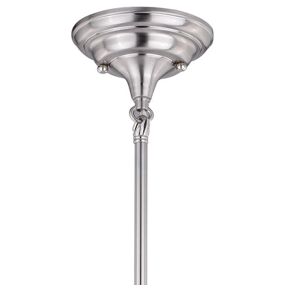 Huntley 1 Light Satin Nickel Farmhouse Schoolhouse Pendant Clear Glass