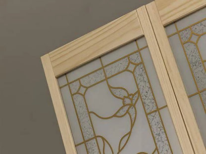 LTL Home Products Pinecroft Tuscany Decorative Glass/Raised Panel Interior Bifold Solid Pine Wood Door, 24" x 80", Unfinished Pine 24x80 Inch