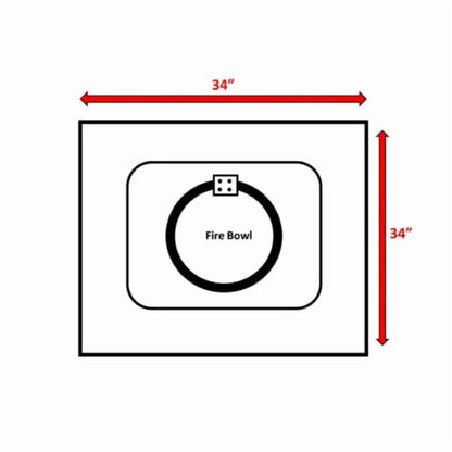 Living Source International Concrete/Glass Fire Pit Table, 34 x 34 in, Square, 40000 BTU, Propane, Powder Coated Finish with Automatic Shutoff