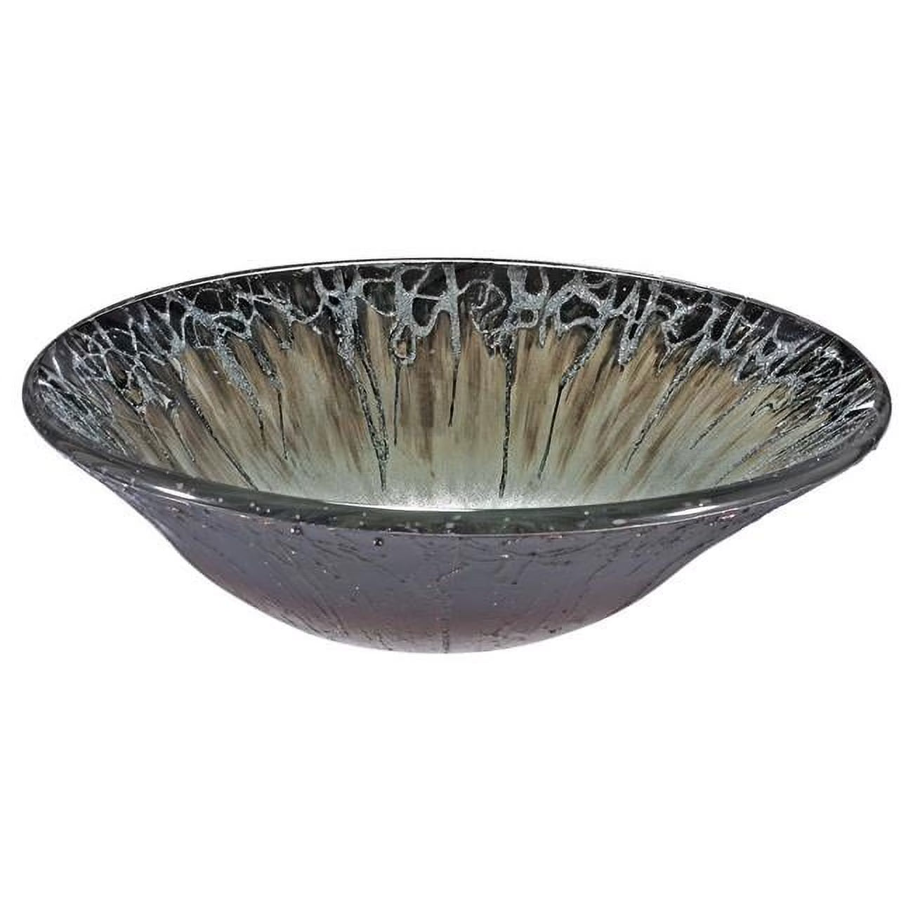 Round Tempered Glass Sink Bowl - Orange & Red