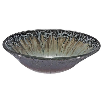 Round Tempered Glass Sink Bowl - Orange & Red