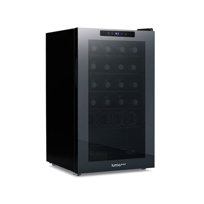 Luma Shadow Series Wine Cooler Refrigerator 16 Bottle, Freestanding Mirrored Wine Fridge with Double-Layer Tempered Glass Door & Compressor Cooling for Reds, Whites, and Sparkling Wine