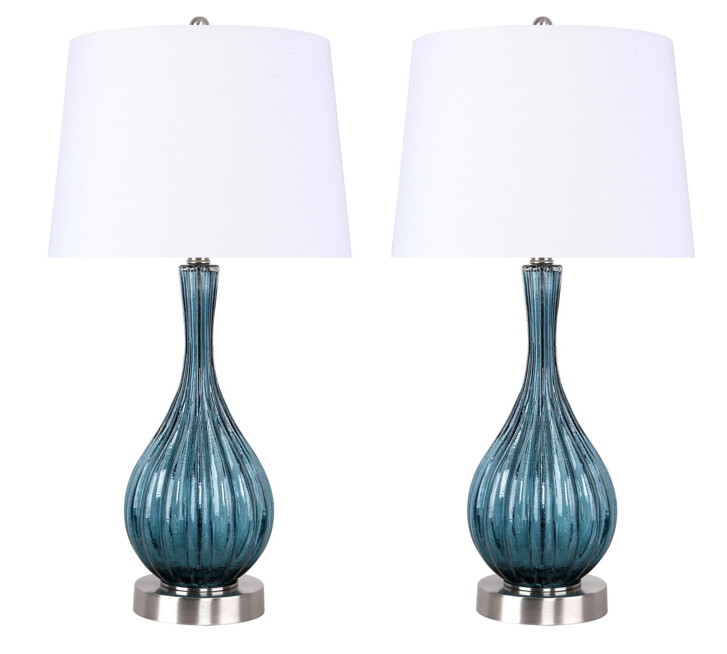 LumiSource Clear Jenny 27" Glass Table Lamp - Set of 2