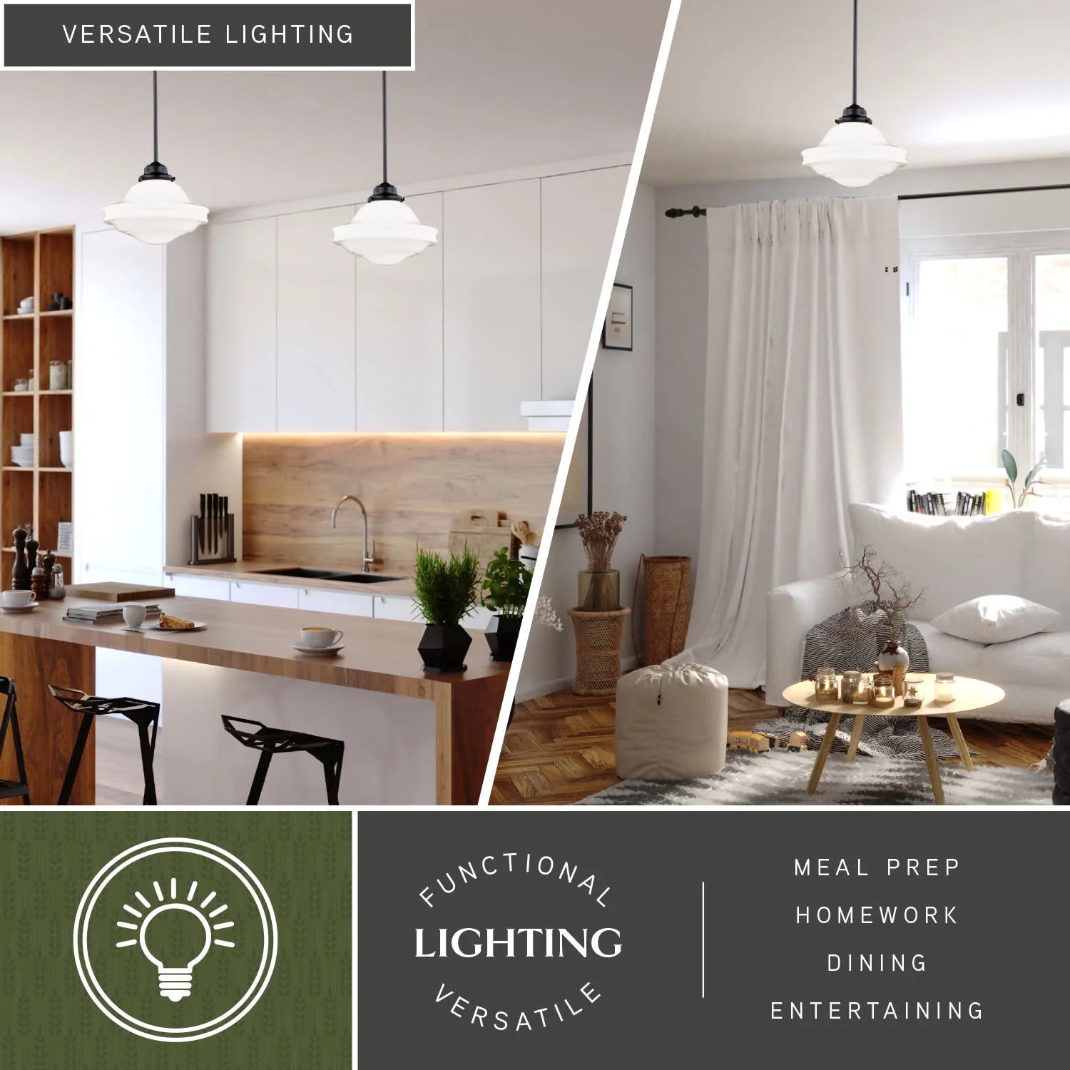 Huntley 1 Light Satin Nickel Farmhouse Schoolhouse Pendant Clear Glass