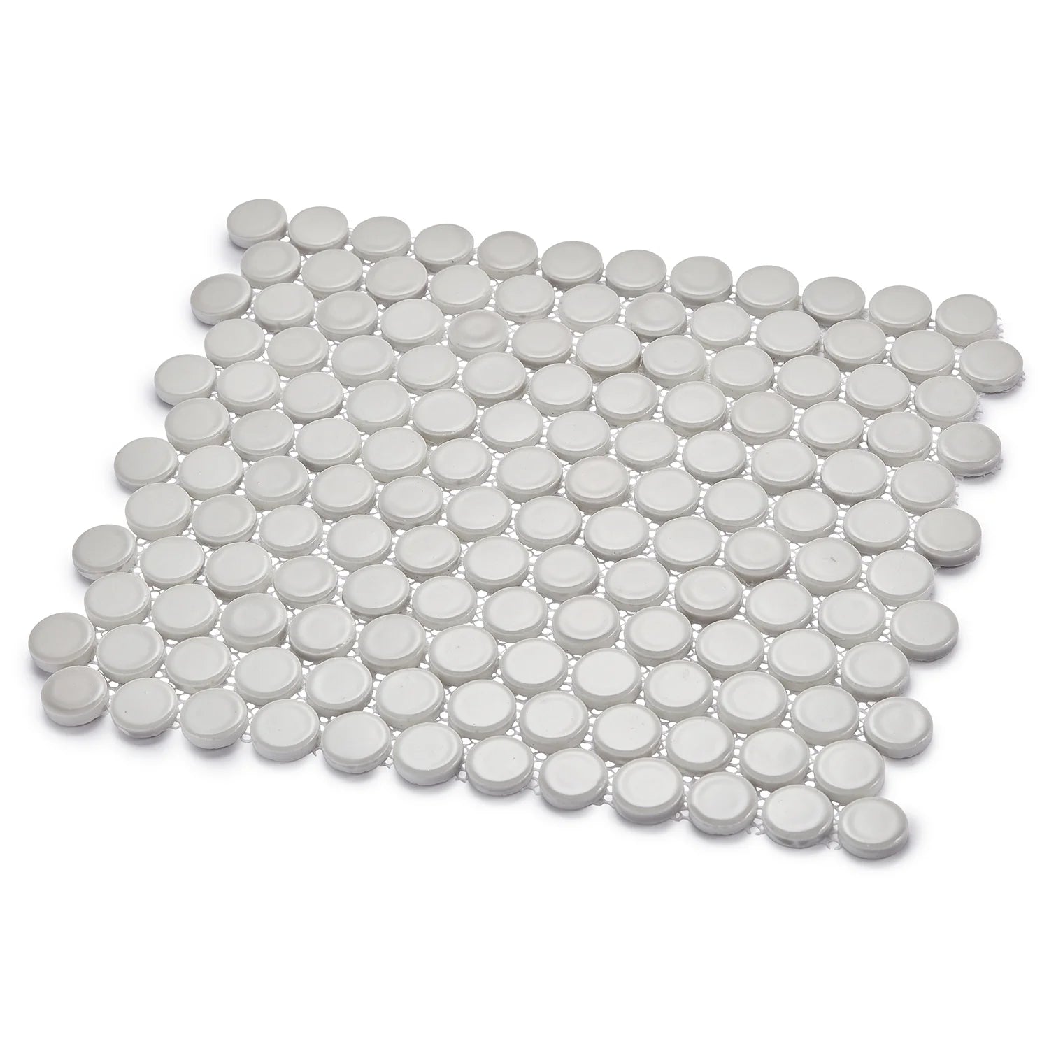 Huelva 12.68" x 11.02" Glass Penny Mosaic Floor and Wall Tile in White (Pack of 11)