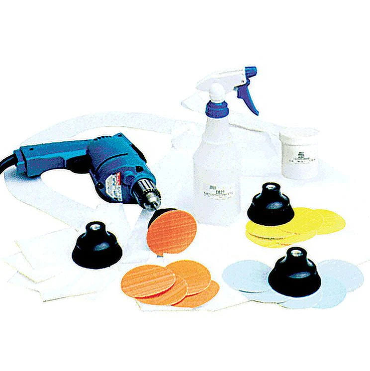 3M ZSRPSSKM Trizact Scratch Removal Starter Kit for Flat Glass Uses 3" Discs