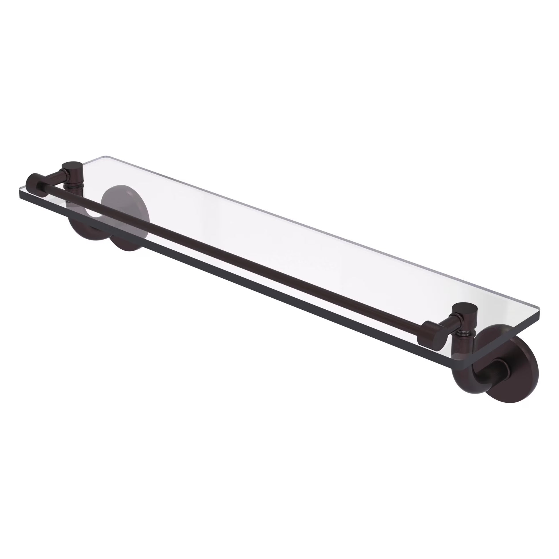 Remi Collection 22 Inch Glass Vanity Shelf with Gallery Rail