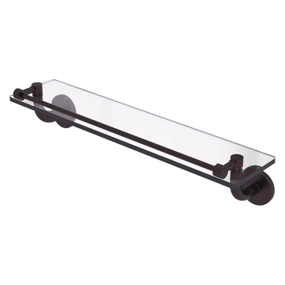 Remi Collection 22 Inch Glass Vanity Shelf with Gallery Rail