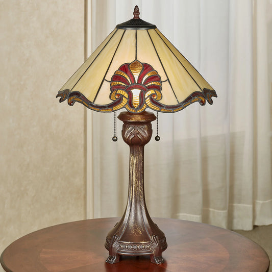 Blythe Hand-Cut Stained Glass Table Lamp Ruby