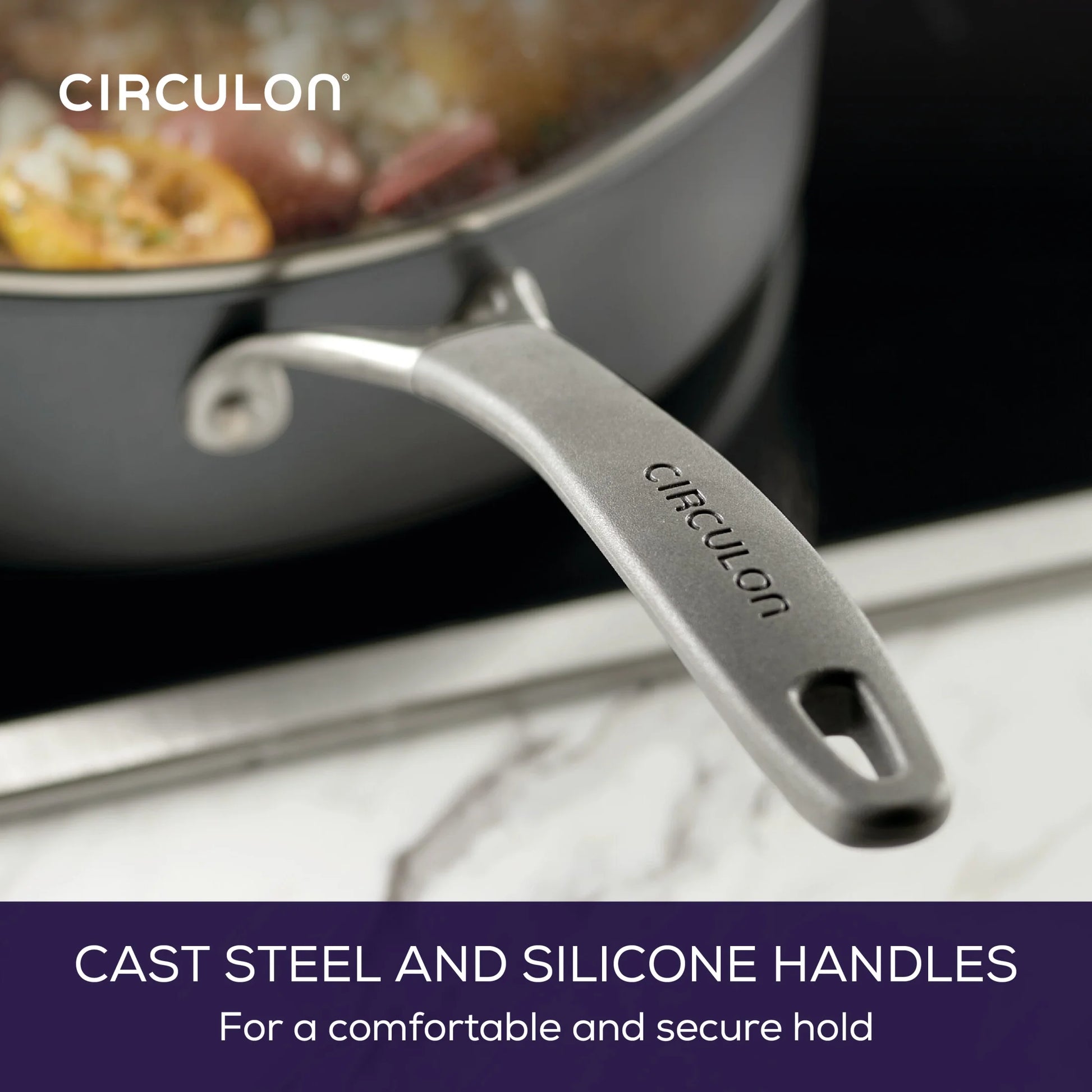 Circulon A1 Series 5-Quart Nonstick Induction Saut Pan with Tempered Glass Lid, Graphite