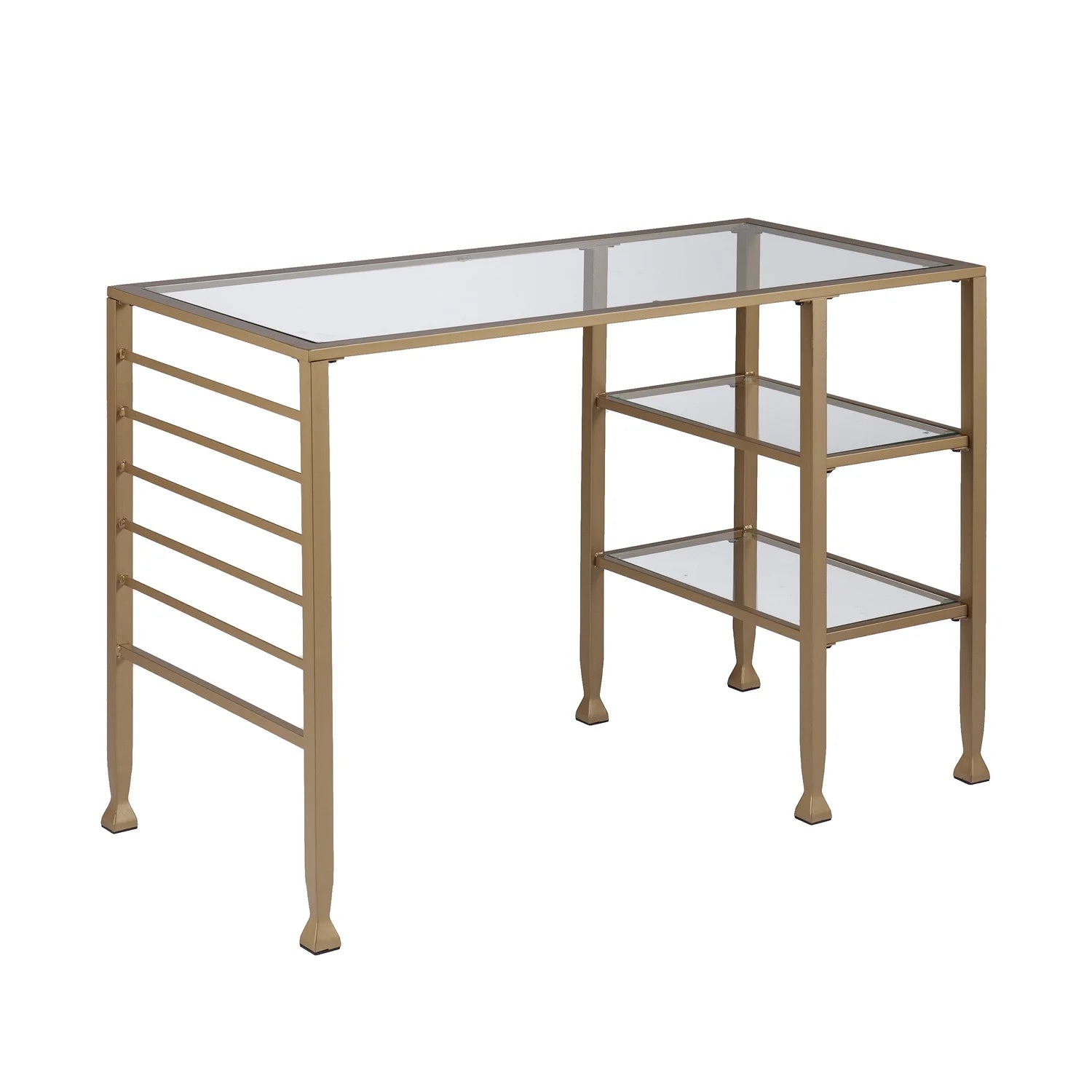 Jaymes Gold Metal/Glass Writing Desk