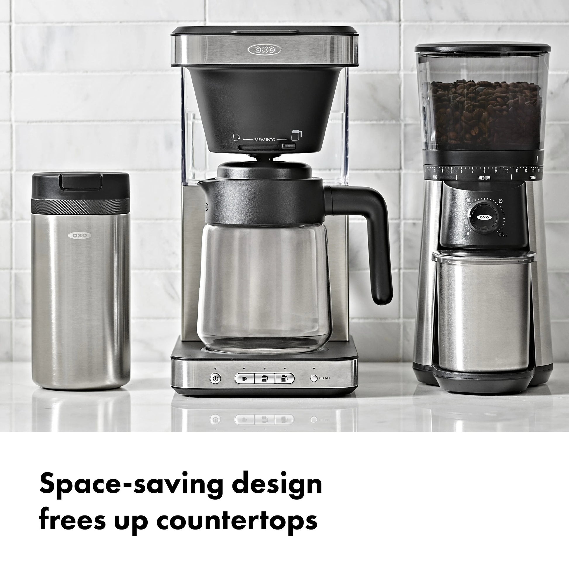 OXO Brew 8-Cup Coffee Maker with Glass Carafe and Single-Serve Option