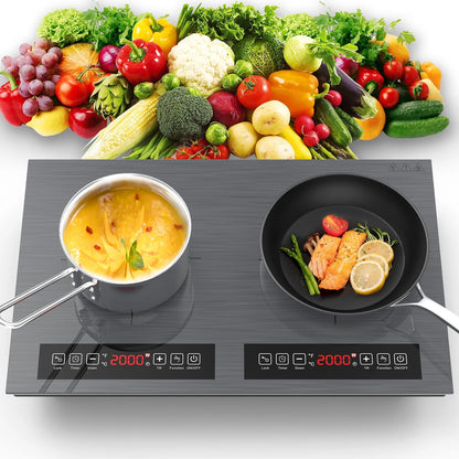 Induction Cooktop, 110V 24 Inch Electric Cooktop LED Touch Screen Burner, Overheat Protection Function Hot Plate, 9 Temperature and Power Safety Lock, Special Design Glass Panel Stove
