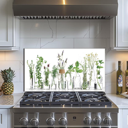 tempered glass backsplash for stove, Green plants Stove Splashback, Glass Backsplash, Used for Kitchen Wall Protection and Decoration, Easy to Install and Clean. (30x16'')