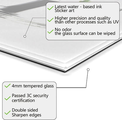 tempered glass backsplash for stove, Green plants Stove Splashback, Glass Backsplash, Used for Kitchen Wall Protection and Decoration, Easy to Install and Clean. (30x16'')