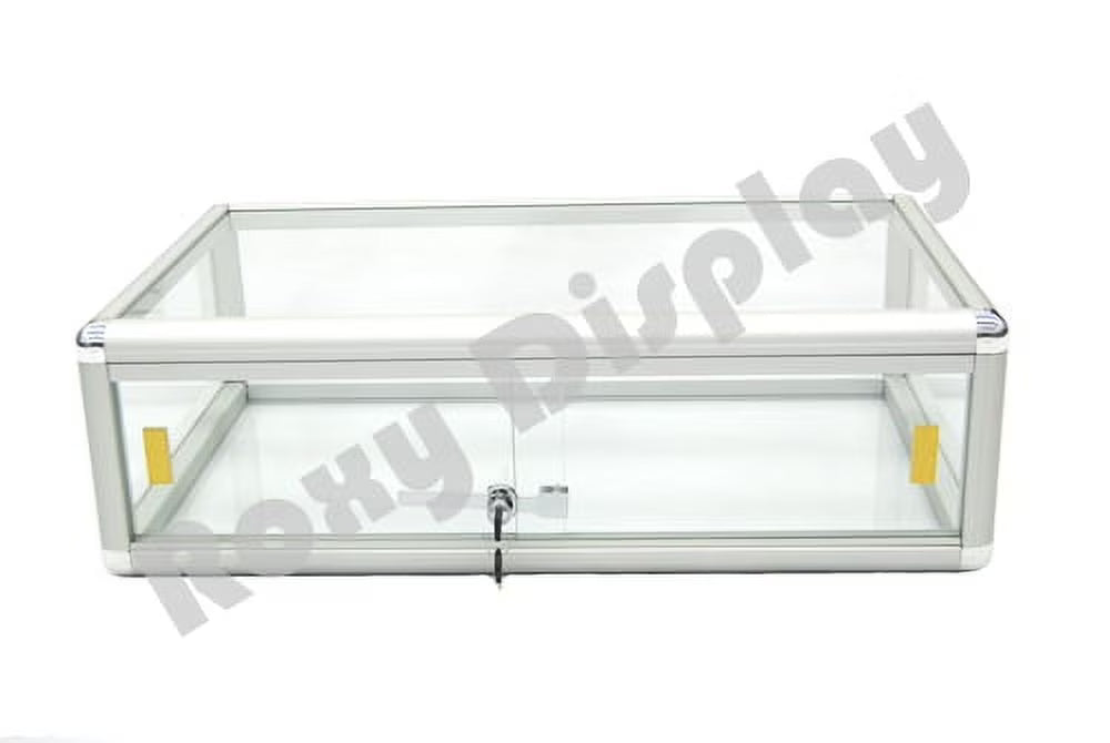Glass Countertop Display Case Store Fixture Showcase with front lock #SC-KDFLAT
