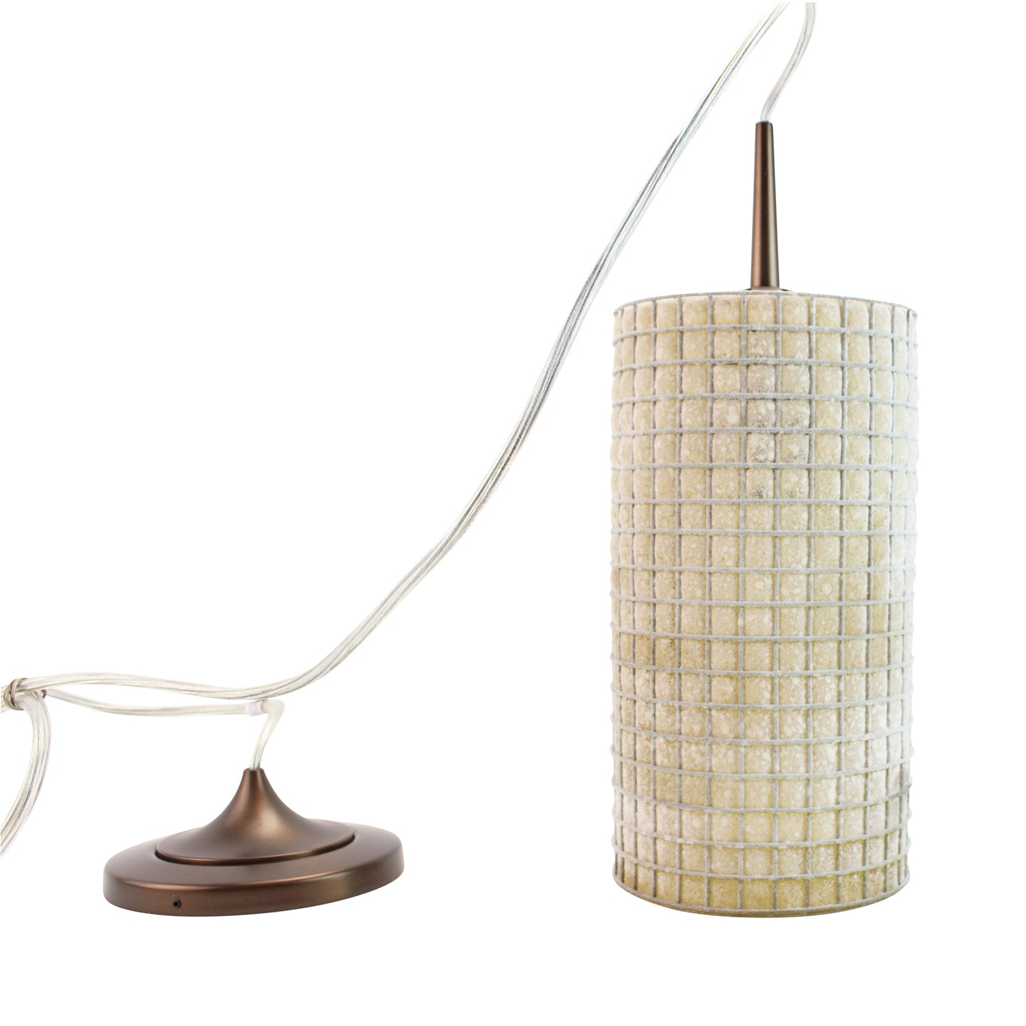 Bruck Lighting BRL110114 Sierra Hand Blown Glass Wire Mesh Ceiling Pendant Sconce Fixture, Amber Glass