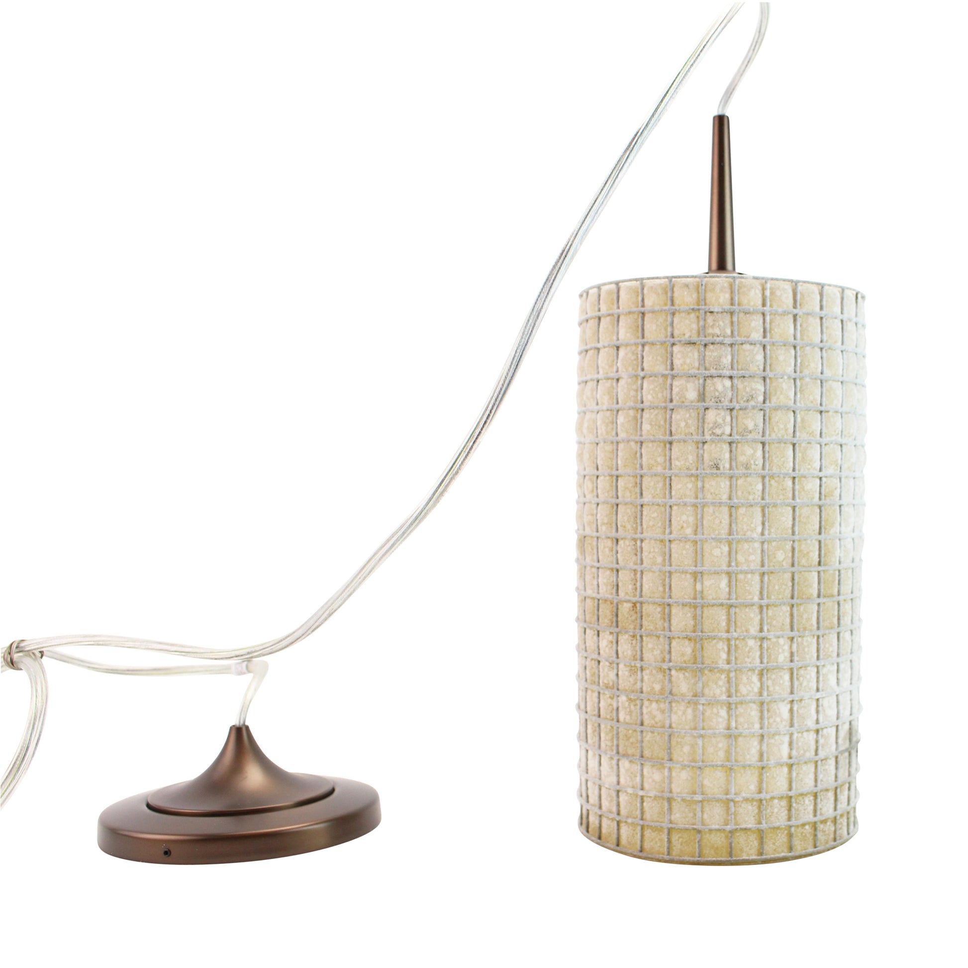 Bruck Lighting BRL110114 Sierra Hand Blown Glass Wire Mesh Ceiling Pendant Sconce Fixture, Amber Glass