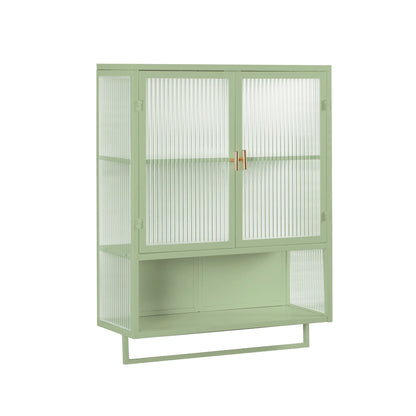Heyizhuo 23.62" Glass Doors Modern Two-door Wall Cabinet