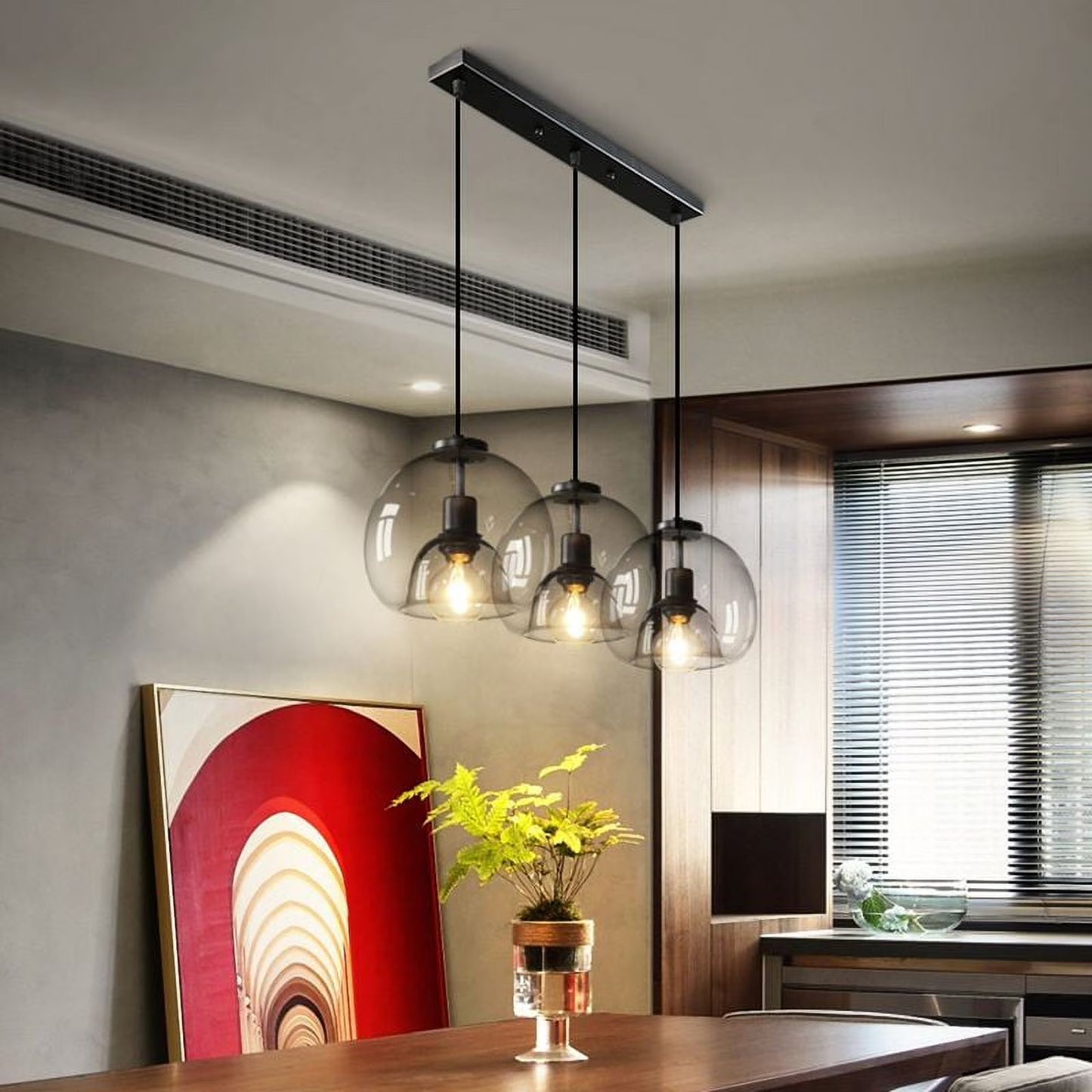 Arturesthome Black Spherical Glass Pendant Light