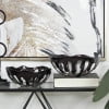 DecMode 16" x 25" Copper Aluminum Drip Accent Table with Melting Design and Shaded Glass Top, 1-Piece