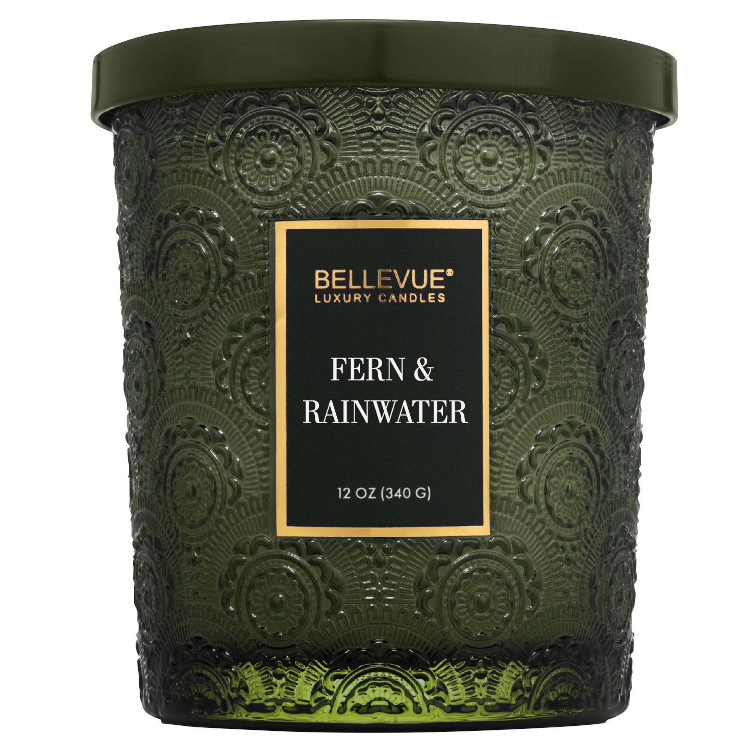 Bellevue Embossed Glass 12 oz. Candle, 4-pack