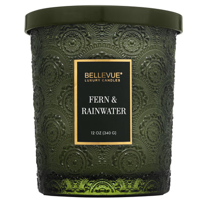 Bellevue Embossed Glass 12 oz. Candle, 4-pack