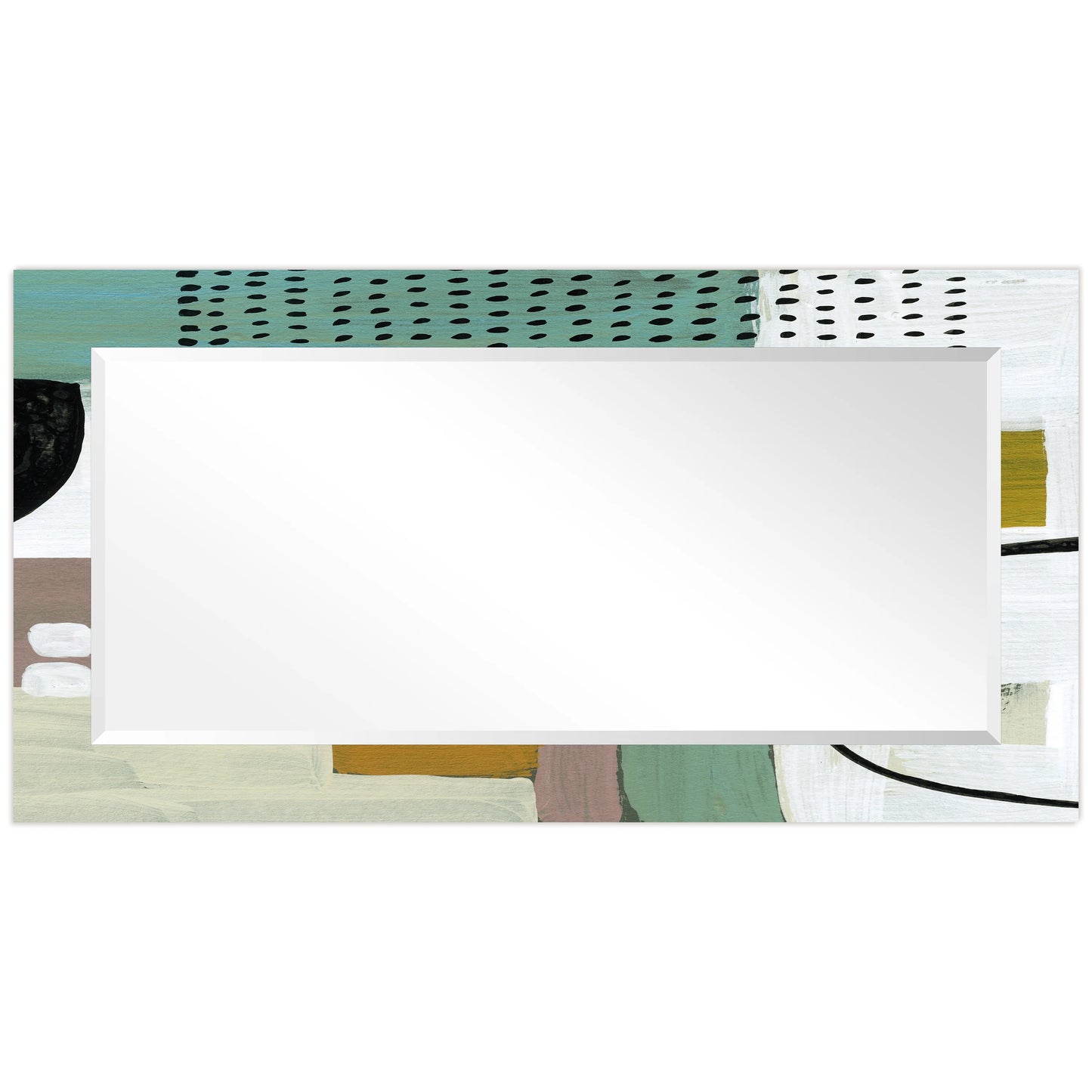 Empire Art Direct TAM-140604-5428 'Introductions'Rectangular Beveled Mirror on Free Floating Printed Tempered Art Glass