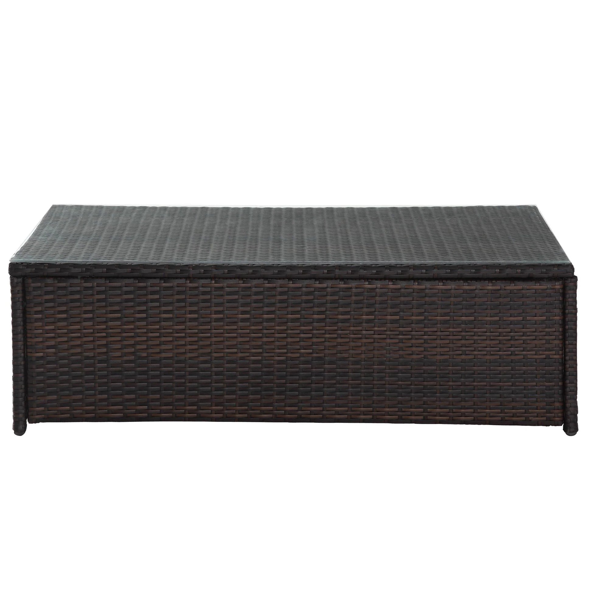 Crosley Furniture CO7201-BR Palm Harbor Outdoor Wicker Glass Top Table