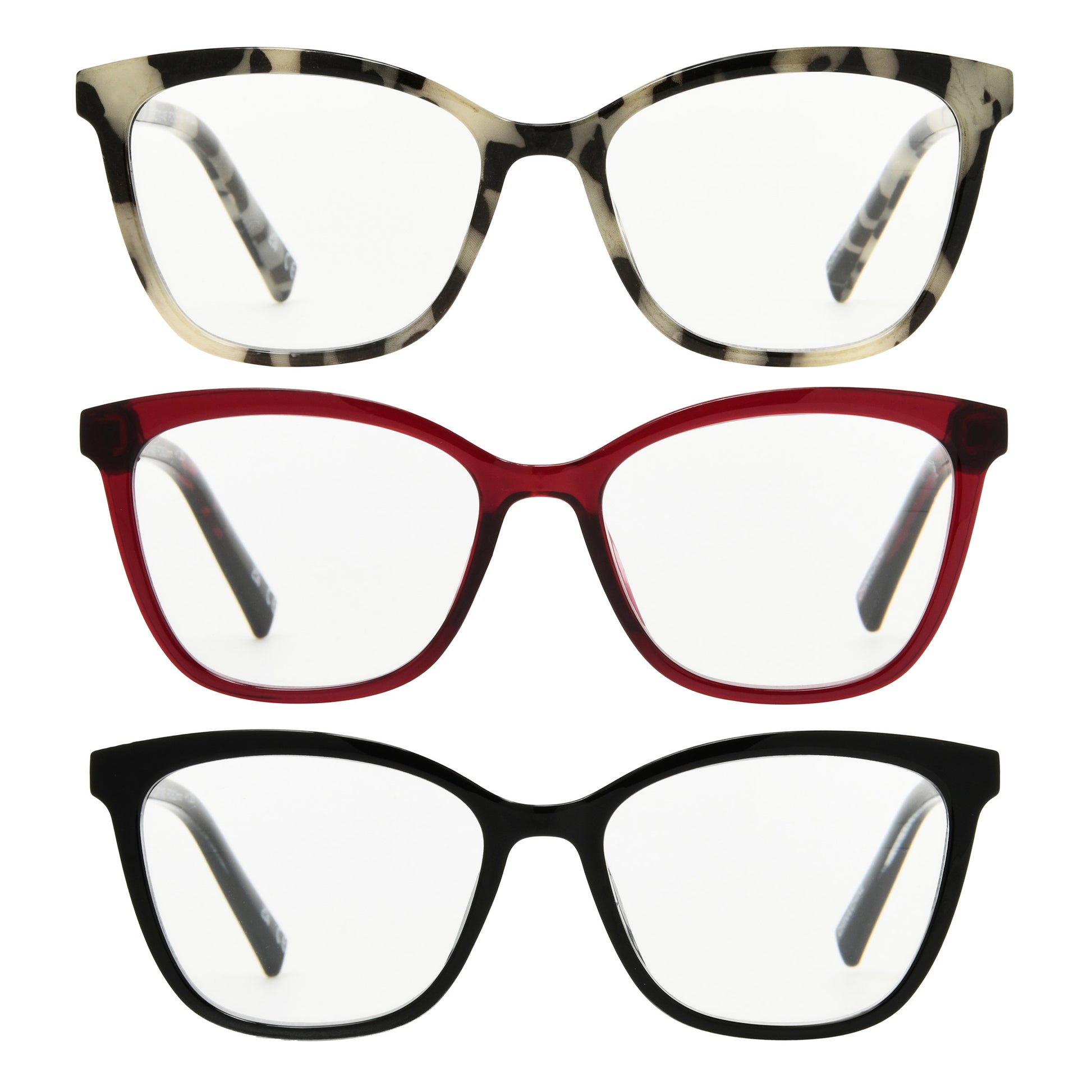 Design Optics by Foster Grant #811 Fashion Cateye Reading Glasses, 3-pack