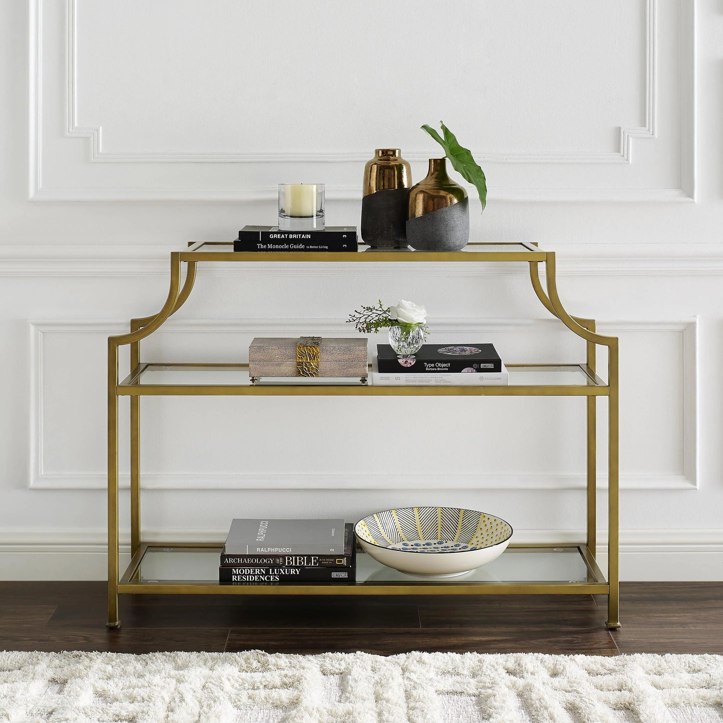 Crosley Furniture Aimee Glass Console Table