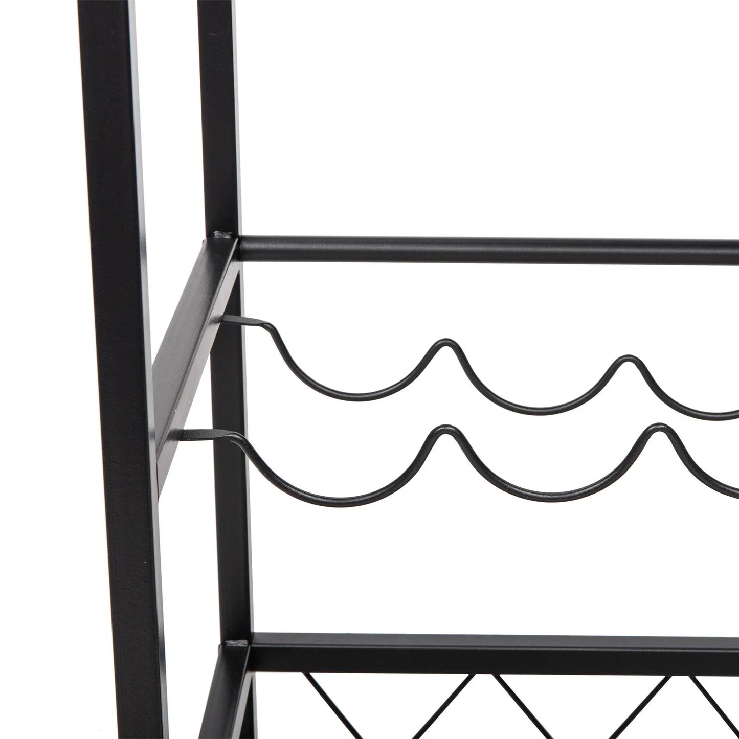 Ktaxon 3 Tier Kitchen Trolley Bar Carts for Home Bar Serving Cart w/Wine Rack & Glass Holder, Wheels, Vintage Brown